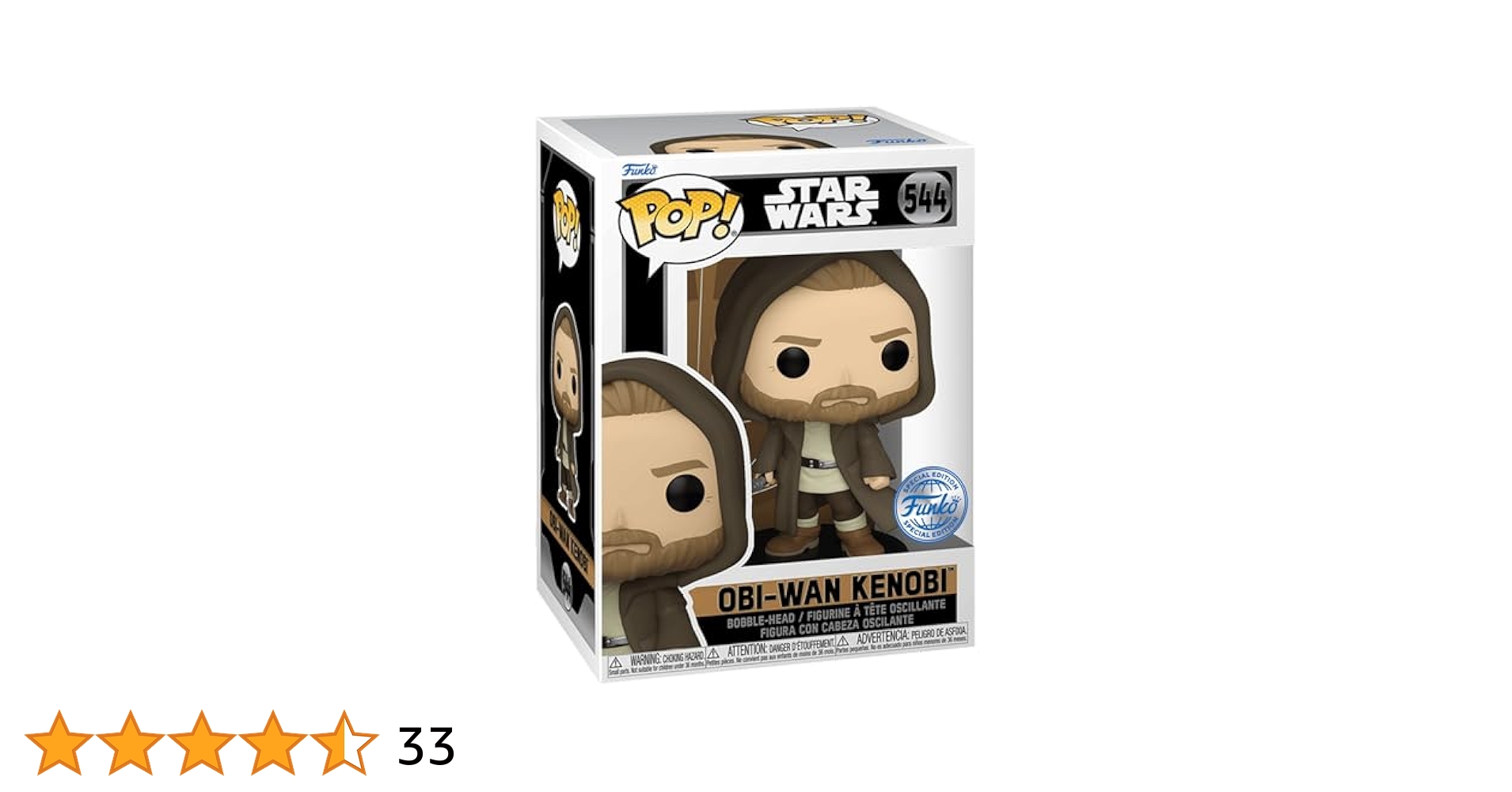 Funko Pop OBI-Wan Kenobi in Jedi Robe 544 Exclusive Box and